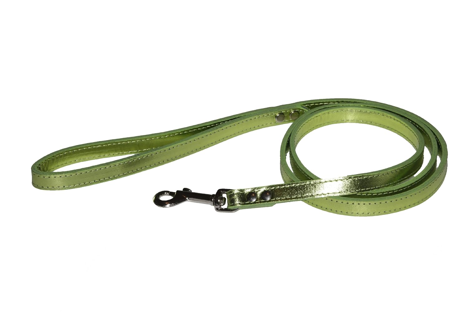 lead pet leash, 1/2-inch by 4-feet, metallic lime green